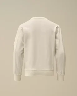 Clothing 10-14<C.P. Company U16 Light Fleece Crew Neck Sweatshirt Gauze White