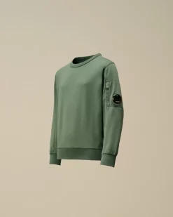 Clothing 4-8<C.P. Company U16 Light Fleece Crew Neck Sweatshirt Artichoke Green