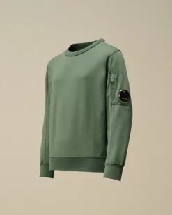 Clothing 10-14<C.P. Company U16 Light Fleece Crew Neck Sweatshirt Artichoke Green