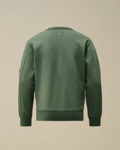 Clothing 10-14<C.P. Company U16 Light Fleece Crew Neck Sweatshirt Artichoke Green