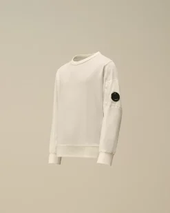 Clothing 4-8<C.P. Company U16 Light Fleece Crew Neck Sweatshirt Gauze White