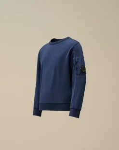 Clothing 4-8<C.P. Company U16 Light Fleece Crew Neck Sweatshirt Estate Blue