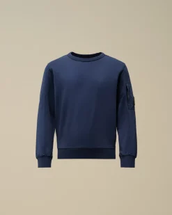 Clothing 4-8<C.P. Company U16 Light Fleece Crew Neck Sweatshirt Estate Blue