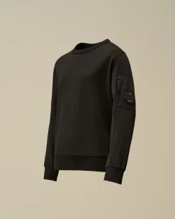 Clothing 10-14<C.P. Company U16 Light Fleece Crew Neck Sweatshirt Black