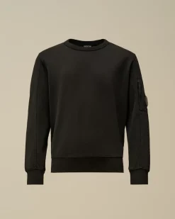 Clothing 10-14<C.P. Company U16 Light Fleece Crew Neck Sweatshirt Black
