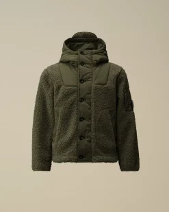 Clothing 4-8<C.P. Company U16 Polar Shell Buttoned Hooded Jacket Grape Leaf – Green