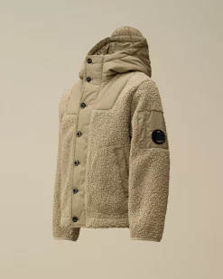 Clothing 10-14<C.P. Company U16 Polar Shell Buttoned Hooded Jacket Vintage Khaki – Beige