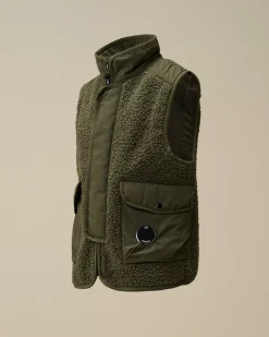 Clothing 10-14<C.P. Company U16 Polar Shell Zipped Lens Vest Grape Leaf – Green