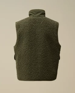 Clothing 10-14<C.P. Company U16 Polar Shell Zipped Lens Vest Grape Leaf – Green