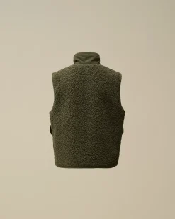 Clothing 4-8<C.P. Company U16 Polar Shell Zipped Lens Vest Grape Leaf – Green