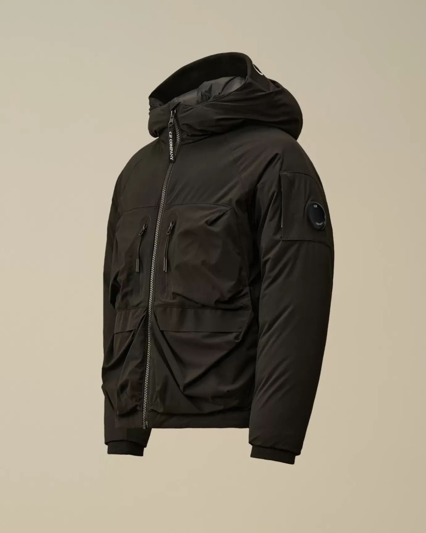Clothing 10-14<C.P. Company U16 Pro-Tek Down Hooded Jacket Black