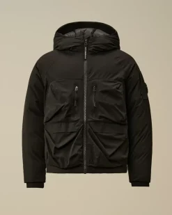 Clothing 10-14<C.P. Company U16 Pro-Tek Down Hooded Jacket Black