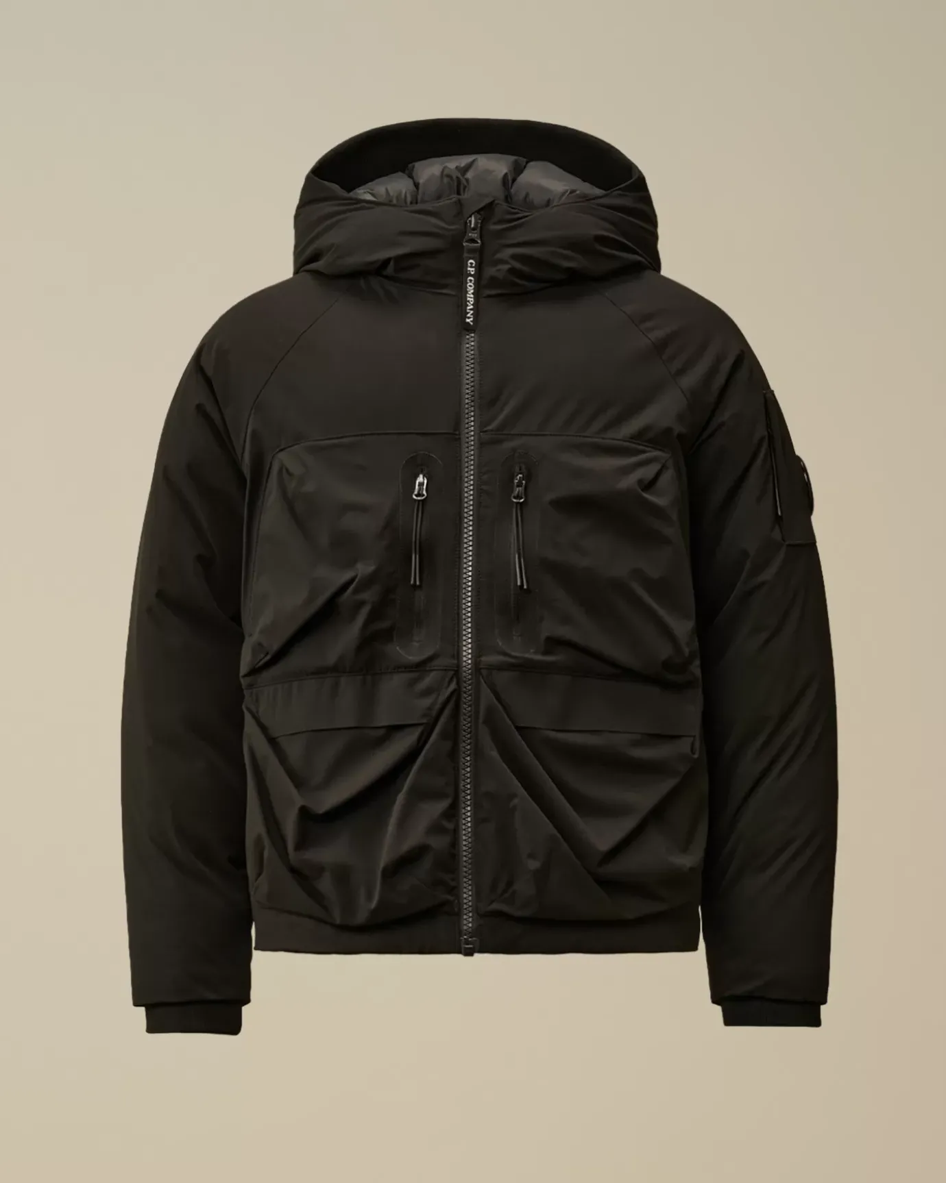 Clothing 10-14<C.P. Company U16 Pro-Tek Down Hooded Jacket Black