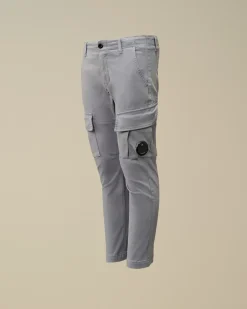 Clothing 2-3<C.P. Company U16 Stretch Sateen Lens Cargo Pants Flint Stone – Blue
