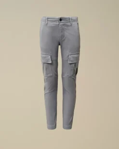 Clothing 2-3<C.P. Company U16 Stretch Sateen Lens Cargo Pants Flint Stone – Blue