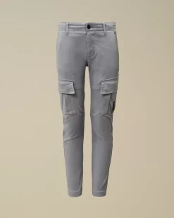 Clothing 4-8<C.P. Company U16 Stretch Sateen Lens Cargo Pants Flint Stone – Blue