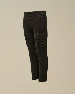 Clothing 2-3<C.P. Company U16 Stretch Sateen Lens Cargo Pants Black