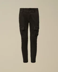 Clothing 2-3<C.P. Company U16 Stretch Sateen Lens Cargo Pants Black