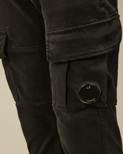 Clothing 4-8<C.P. Company U16 Stretch Sateen Lens Cargo Pants Black