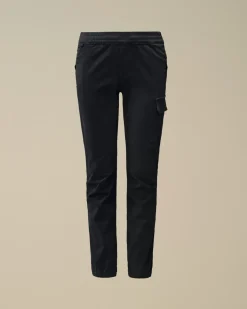 Clothing 4-8<C.P. Company U16 Stretch Sateen Logo Pants Total Eclipse – Blue