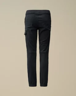 Clothing 4-8<C.P. Company U16 Stretch Sateen Logo Pants Total Eclipse – Blue