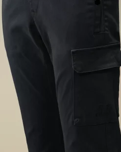 Clothing 4-8<C.P. Company U16 Stretch Sateen Logo Pants Total Eclipse – Blue