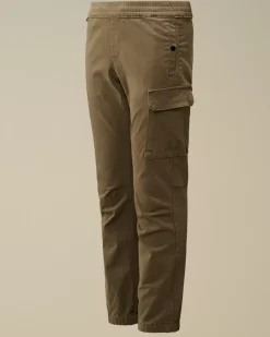 Clothing 10-14<C.P. Company U16 Stretch Sateen Logo Pants Walnut – Beige