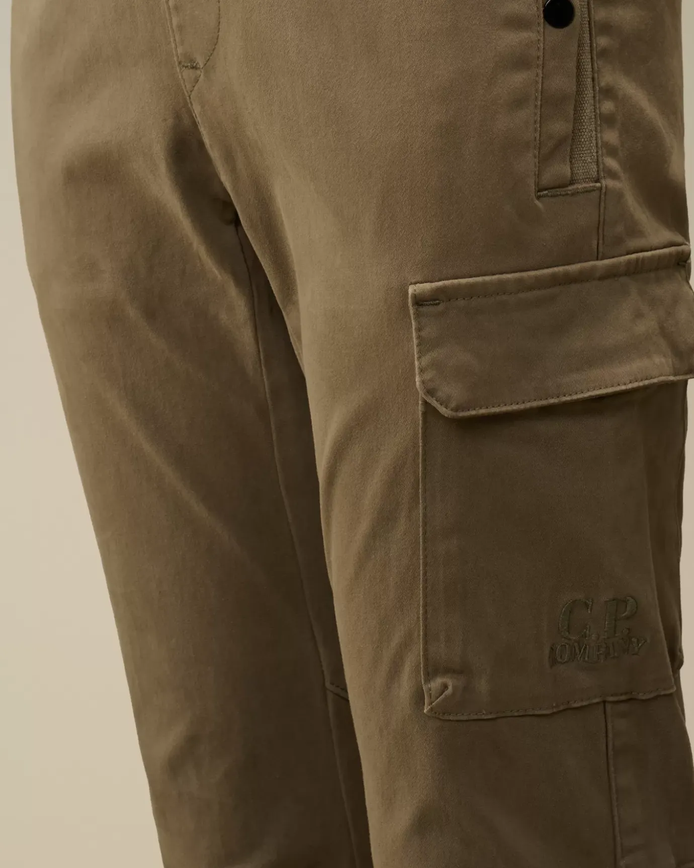 Clothing 4-8<C.P. Company U16 Stretch Sateen Logo Pants Walnut – Beige
