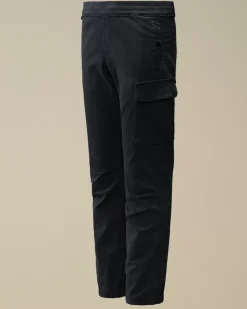 Clothing 10-14<C.P. Company U16 Stretch Sateen Logo Pants Total Eclipse – Blue