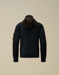 Clothing 4-8<C.P. Company U16 Vanisè Mixed Lens Hooded Knit Estate Blue