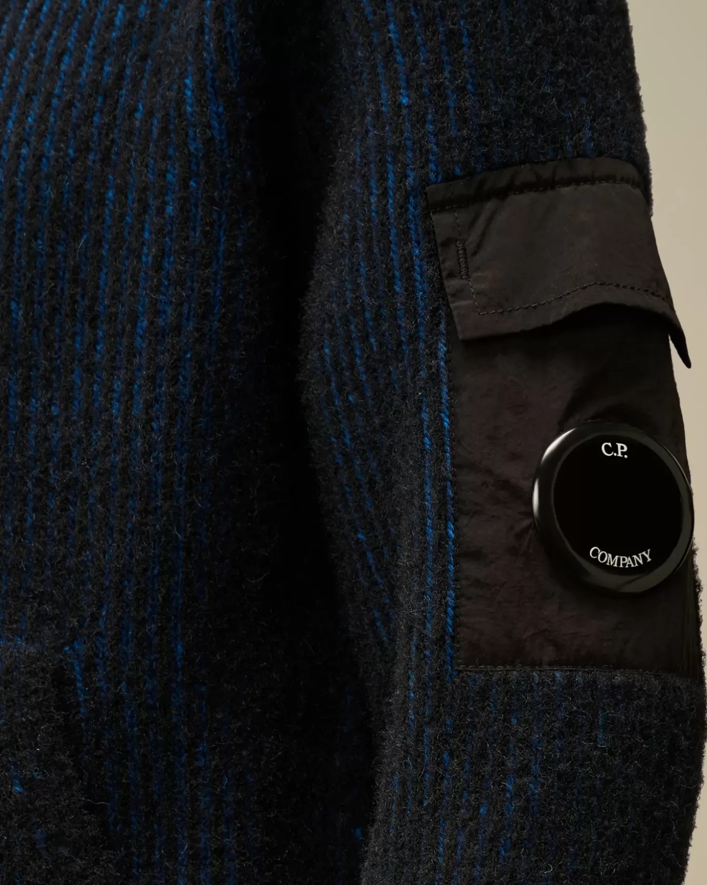 Clothing 4-8<C.P. Company U16 Vanisè Mixed Lens Hooded Knit Estate Blue