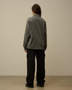 Shirt<C.P. Company Wool Gabardine Shirt Anthracite Melange – Grey