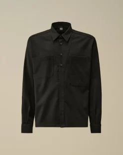 Shirt<C.P. Company Wool Gabardine Shirt Black