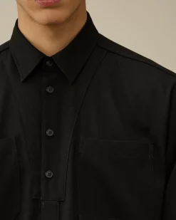 Shirt<C.P. Company Wool Gabardine Shirt Black