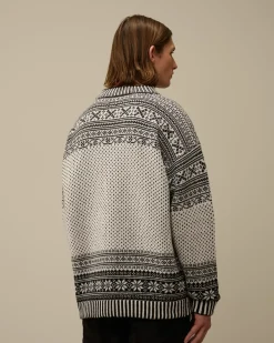Jumpers<C.P. Company Wool Jacquard Logo Knit Var.01 – White