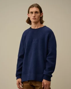 Sweatshirts<C.P. Company Wool Polar Fleece Crewneck Sweatshirt Estate Blue