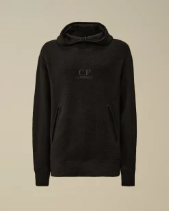 Sweatshirts<C.P. Company Wool Polar Fleece Hooded Sweatshirt Black